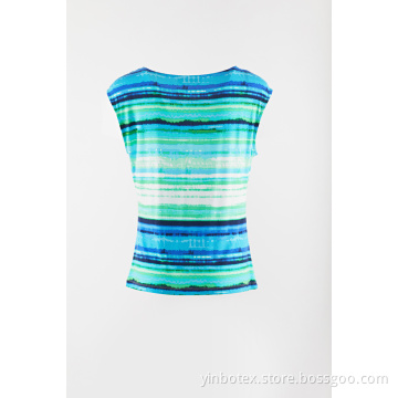 Ladies print sleeveless Tshirt